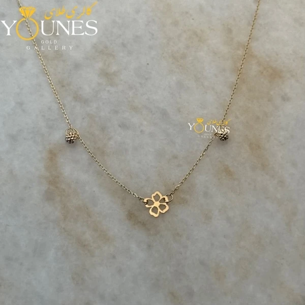 گردنبند طلا گل و گوی